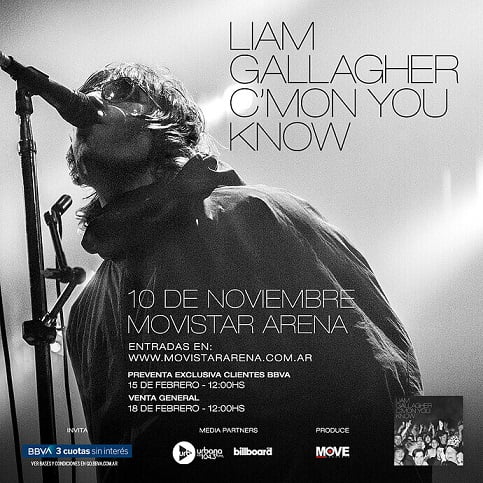 Liam Gallagher en el Movistar Arena 10 de noviembre Liam Gallagher en el Movistar Arena 10 de noviembre