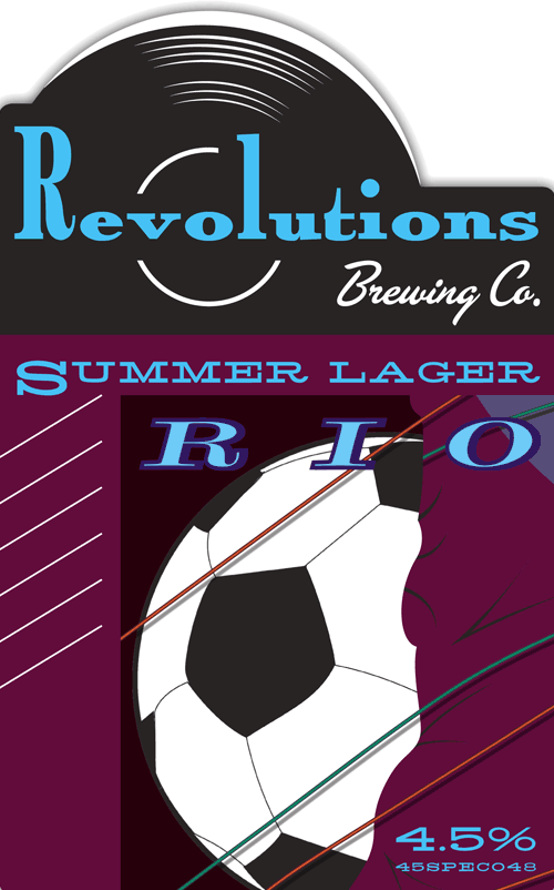 Rio Summer Lager por Revolutions Brewing Co. (en honor al mundial de fútbol en Rio de Janeiro 2016)