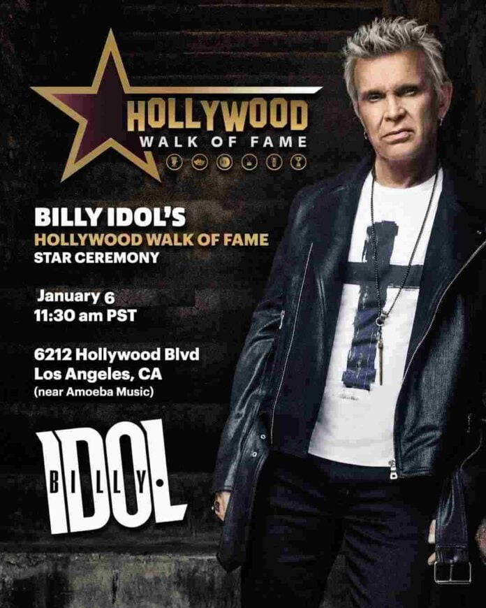 Billy Idol. Hollywood Walk of Fame